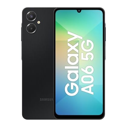 Samsung Galaxy A06 5G (Black, 6GB RAM, 128GB Storage)| True 5G with 12 5G Bands | 50MP Dual Camera | 4 Gen Updates | IP54 | Voice Focus
