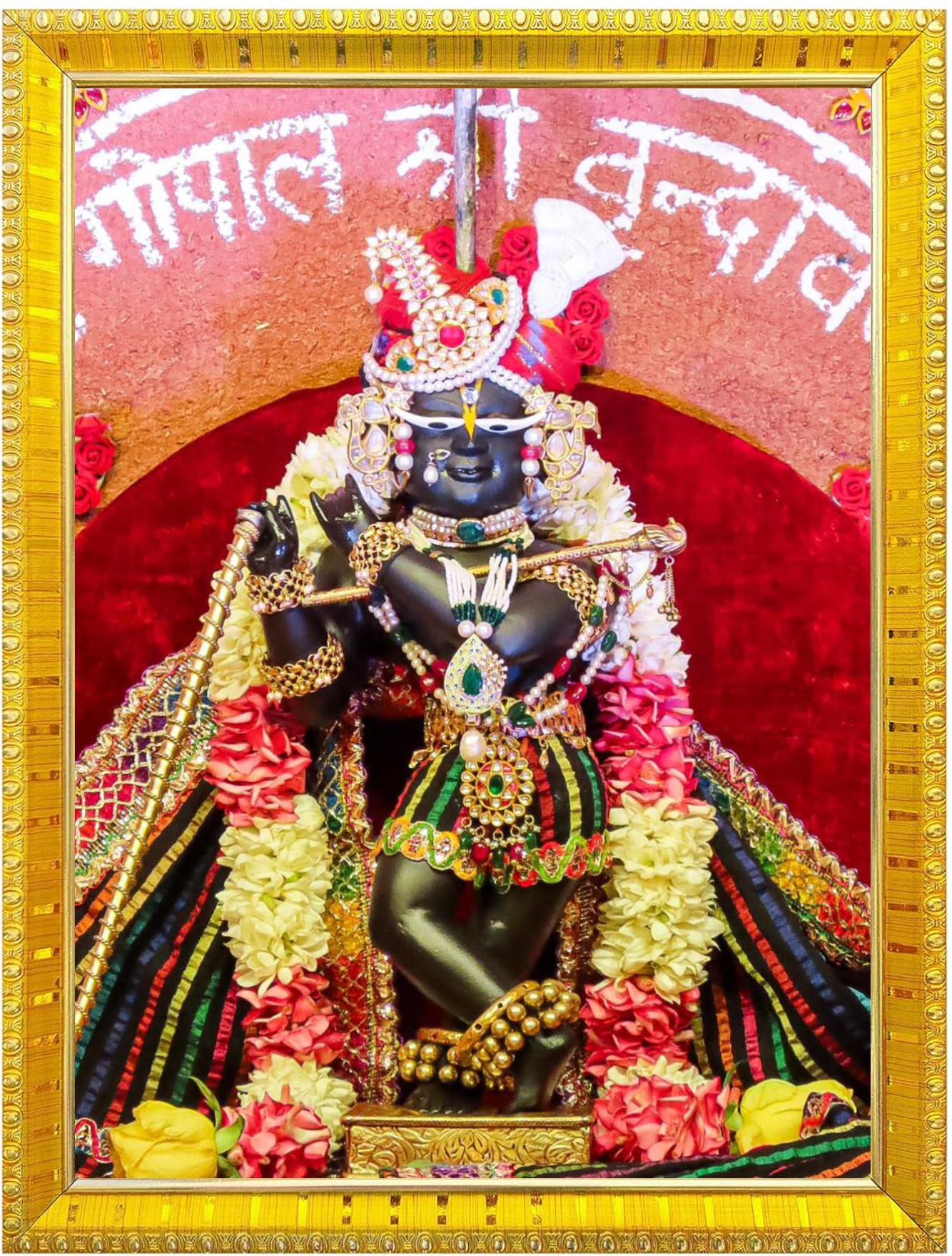 NOKKES Radha Raman Vrindavan Radha Raman Thakur Ji Photo Frames Religious Photo frame 5X7 Inch Photo Frame_QWW19