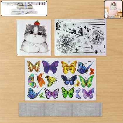 Decorative Mixed Design Wallpaper Stickers Set (1 Pc)