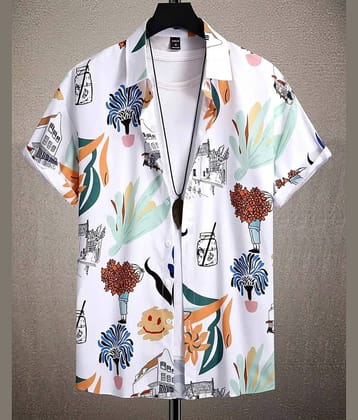 veniz Poly Cotton Regular Fit Self Design Half Sleeves Men's Casual Shirt - Multicolor 5 ( Pack of 1 )