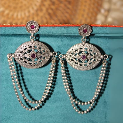 Silva Sutra Intricate Filigree Dangle Earrings