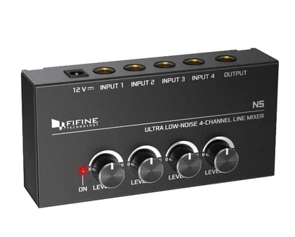 (Refurbished) FIFINE N5 - Four - Channel Line Mixer With Individual Volume Control (Refurbished) FIFINE N5 - Four - Channel Line Mixer With Individual Volume Control