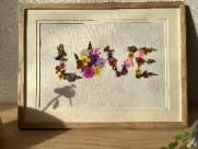 Couple Initials Floral Art Frame  Customised Pressed Flower Keepsake for Valentines