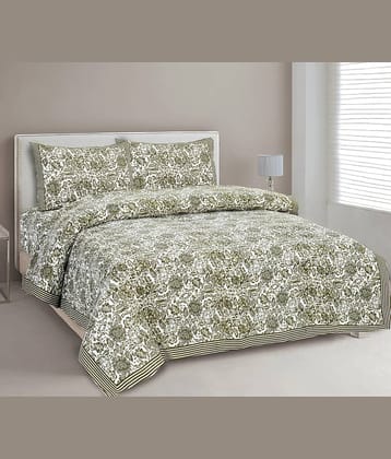 CLOTHORO Cotton 1 Double King Bedsheet with 2 Pillow Covers ( Multicolor )