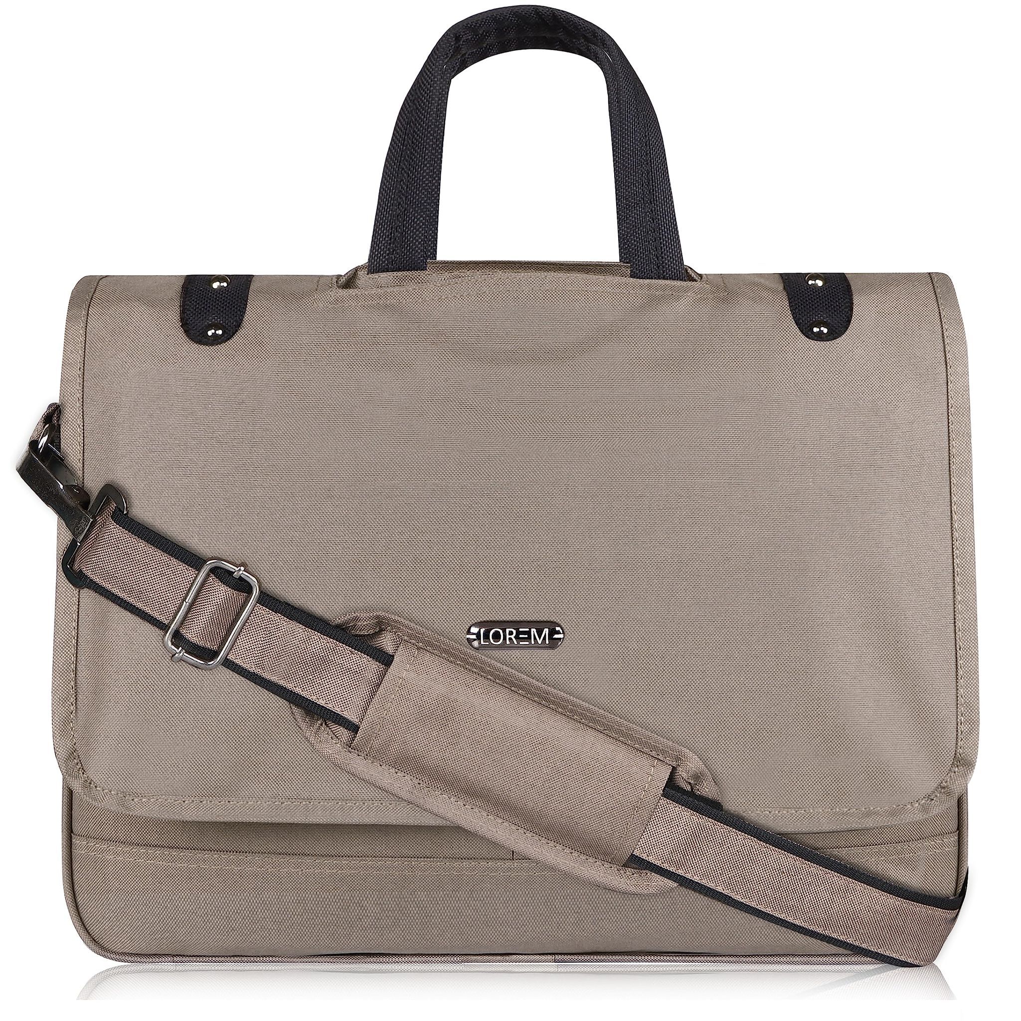 LOREM Grey Color Linen fabric 10L Laptop Messenger Bag For Men New BG90