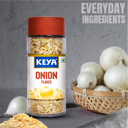Keya Onion flakes 35g | Pure, All-Natural, Flavor Booster for Cooking, Soups, Sauces, and Seasoning| No Additives, Preservatives