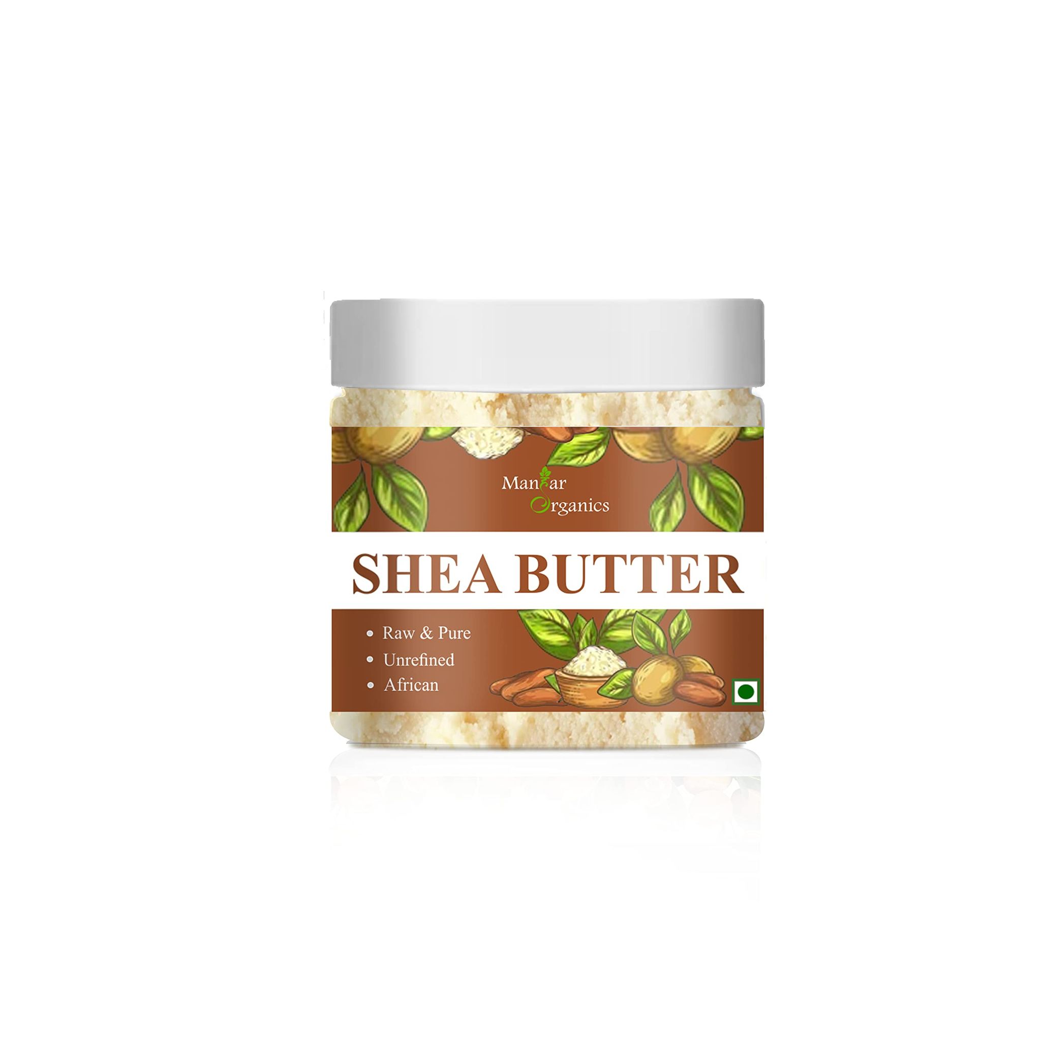 ManHar Organics African Raw Shea Butter Jar 125gm Unrefined- for Stretch Marks, Face Moisturiser, Hair, Lip Balms