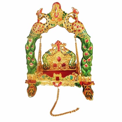 Aluminium Showpiece Ganesh Jhula Statue (ASMAS454 M)