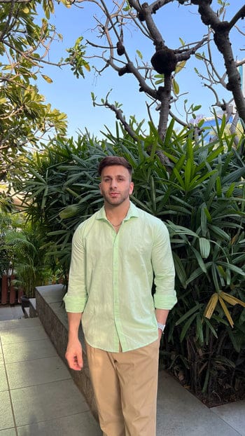 White Full Sleeve Linen Shirt - L