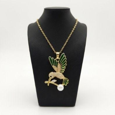 Hummingbird Pearl Pendant Necklace | Gold-Tone Anti-Tarnish Imitation Jewellery