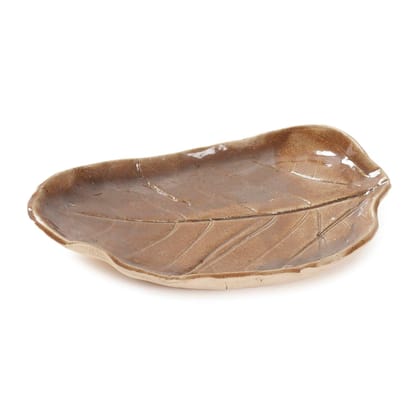 Stoneware Clay Leaf Platter 7x5"