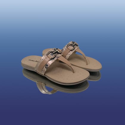 Refined Buckle Detail Sandals-TAN / 36