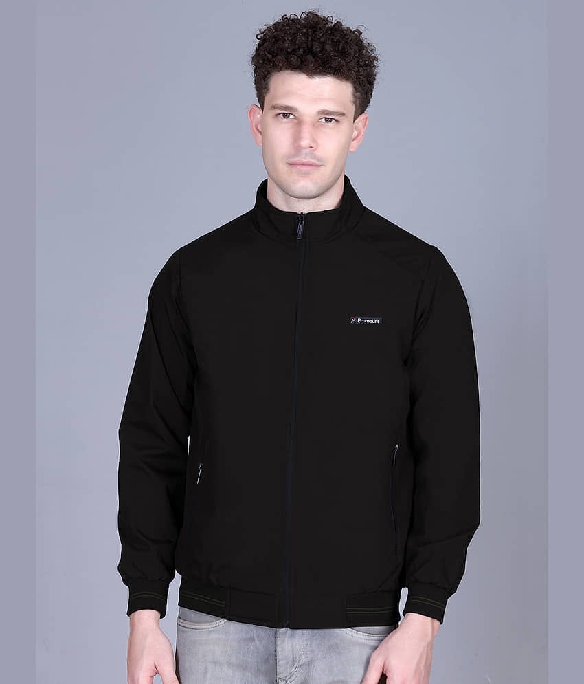Promount Polyester Men's Casual Jacket - Black ( Pack of 1 )