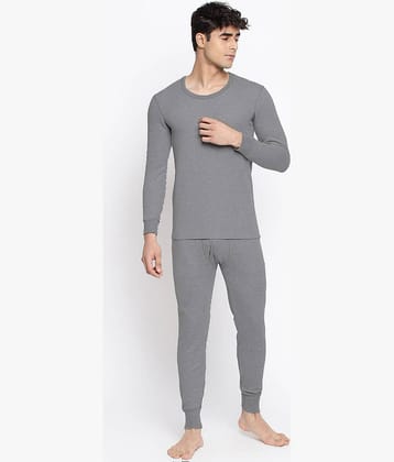 GET GOLF Pack of 1 Cotton Blend Thermal Sets For Men's ( Grey )