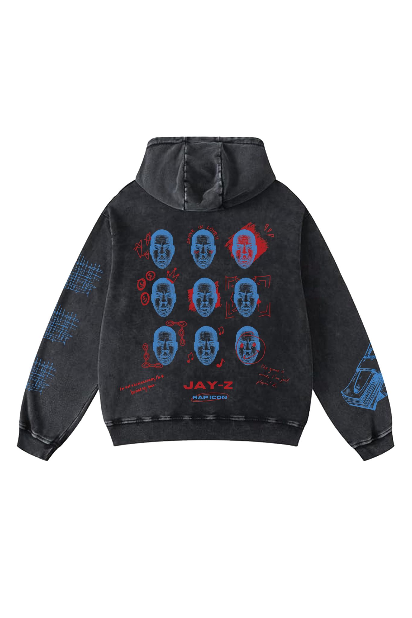 Jay Z Designed Oversized Hoodie-S / Vintage Black