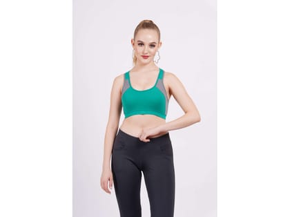 Stud & Gracy Sports Bra - Padded Green + Grey - S - 30