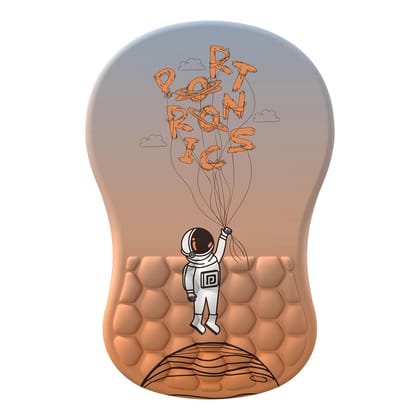 Portronics Comfipad Wrist Rest Mouse Pad with Soft Foam Cushion (Orange)