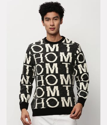 Showoff Acrylic Round Neck Men's Full Sleeves Pullover Sweater - Black ( Pack of 1 )