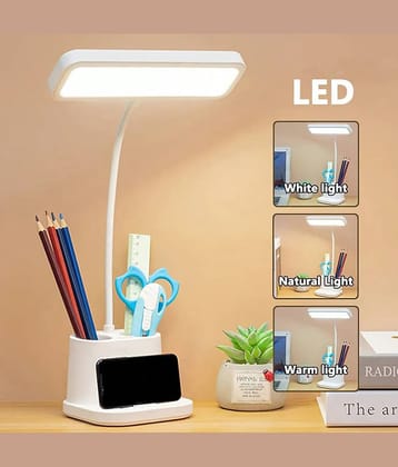 FIRSTLIKE White Study Table Lamp ( Pack of 1 )