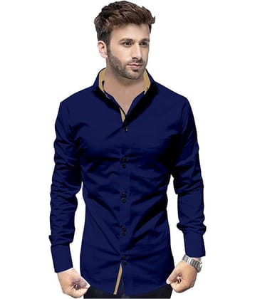 SUR-T 100 Percent Cotton Navy Solids Shirt