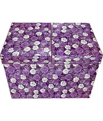 Home Candy Purple Floral Foldable Multi Utility Storage Box