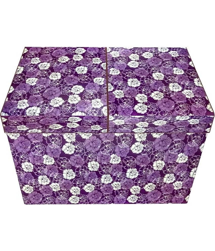 Home Candy Purple Floral Foldable Multi Utility Storage Box