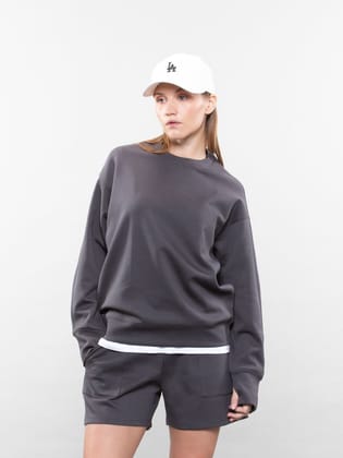 Crewneck sweatshirt-Charcoal / XS