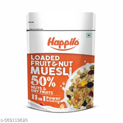 Happilo Loaded Fruit & Nuts Muesli 400g (Pack Of 2)