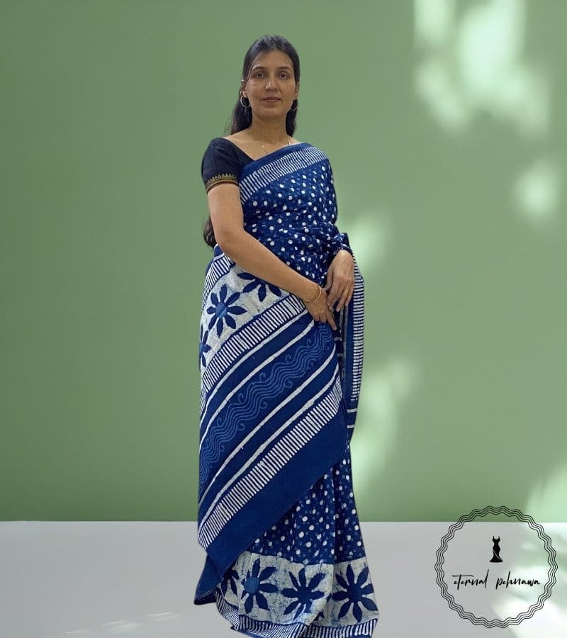Beautiful Jaipuri Mulmul Cotton Printed Saree