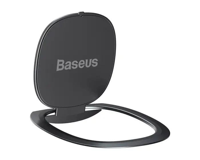 Baseus Ultrathin Self-Adhesive Ring Holder Phone Stand Silver (SUYB-0S)-Black