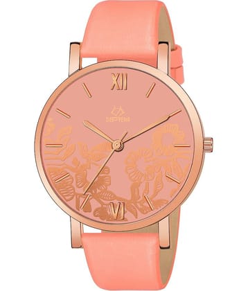 Septem Peach Leather Analog Men's Watch