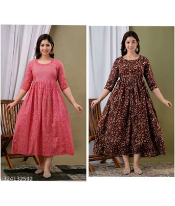 Nevisha Style Multi Color Cotton Maternity Kurta Pack of 2