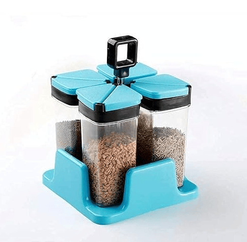 KRIVTEJ 4 in 1 Multipurpose Transparent Salt and Pepper Shakers