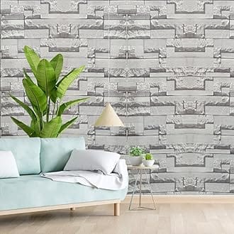 Eurotex 3D Effect Textured Retro Grey Slate Stone Pattern (Non Adhesive) Wallpaper roll for Covering Living Room, Bedroom Kitchen Home- 57sqft, 57503