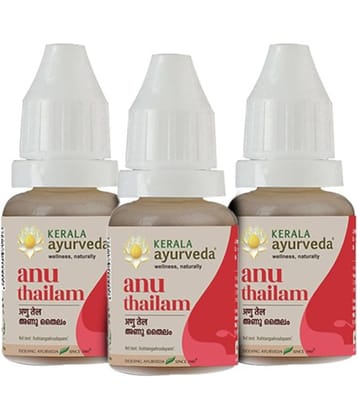 Kerala Ayurveda Anu Thailam Nasal Oil For Sinusitis & Congestion 10ml (Pack of 3)