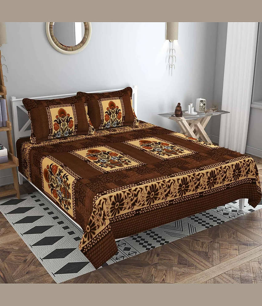 Wholesale india Multicolor Fleece 1 Double Bedsheet with 2 Pillow Covers ( 225 cm x 225 cm )