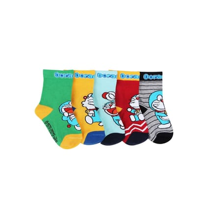 Doraemon Newborn Baby Socks - Pack Of 5 Assorted 6 - 12 Months