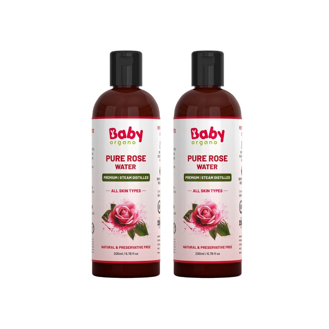 BabyOrgano Pure Rose Water - 200ml Pack of 2