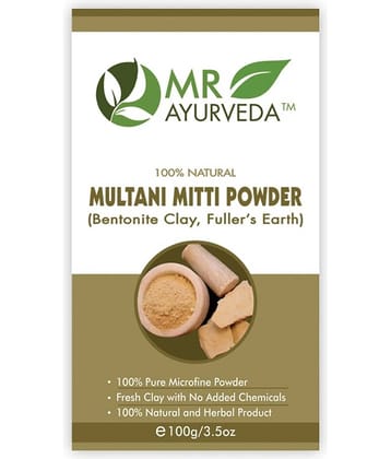 MR Ayurveda Multani Mitti Powder for Skin Whitening Face Pack Masks 100 gm