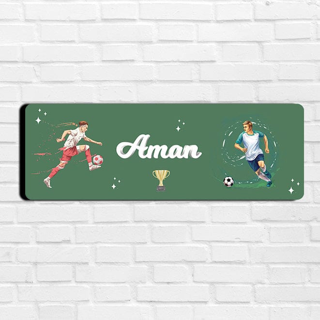 Football Fever Name Plate (Petite) (kids)-Emerald