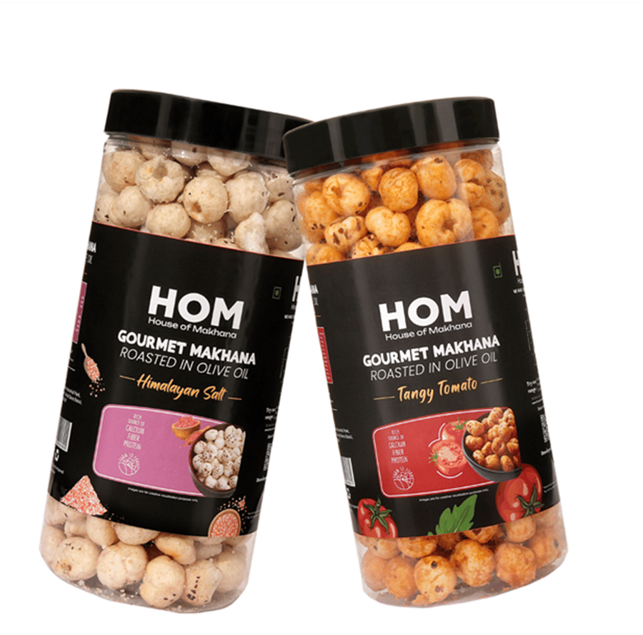 GOURMET MAKHANA Roasted in Olive Oil | Flavors Tangy Tomato & Himalayan Salt | Combo Of 2, 65g Each. - 130 gm