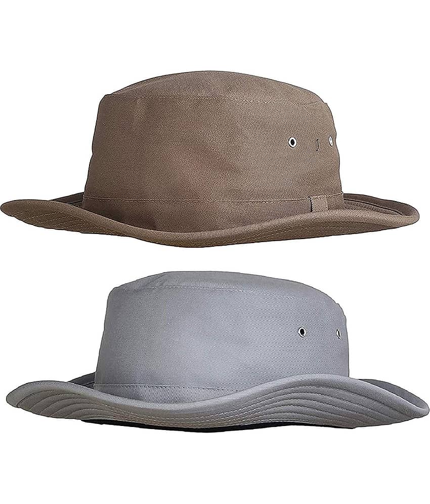 Zacharias Beige Plain Cotton Hats