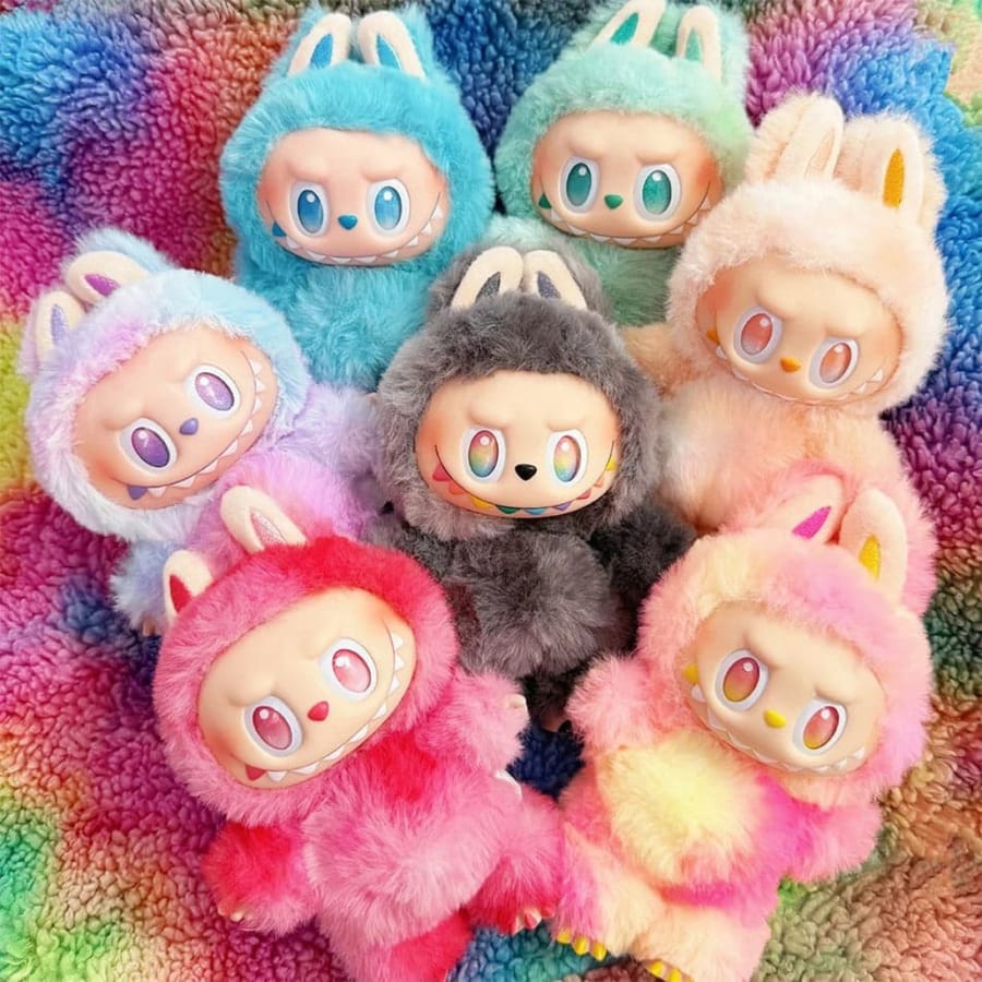 Labubu Doll Collection, Cute Character Plushie with Bunny Ears, Soft Furry Design- Multicolor Design