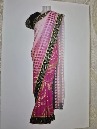 Georgette gold printed Saree