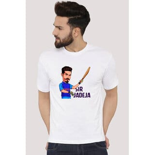 Moumita Printed Men Round Neck White T-Shirt