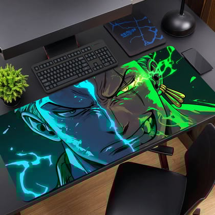 Pirate Hunter Roronoa Zoro Desk Mat (31 X 12 Inches) - Gaming Mouse Pad | Rubber Base Desk Mat