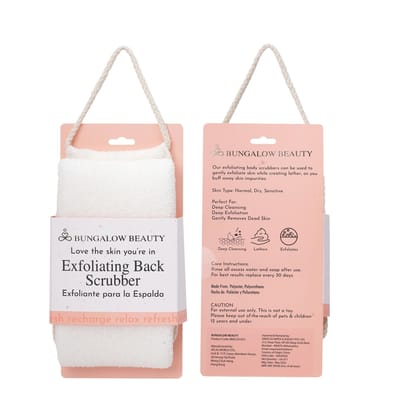 BUNGALOW BEAUTY Natural Body Sponge, Back Scrubbers, Loofah Back Scrubber for Shower, for Face and Body for Women (White) BUNGALOW BEAUTY Natural Body Sponge, Back Scrubbers, Loofah Back Scrubber for Shower, for Face and Body for Women (White)