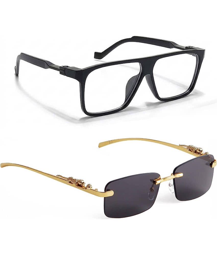 Elligator Black Square Sunglasses ( Pack of 2 )