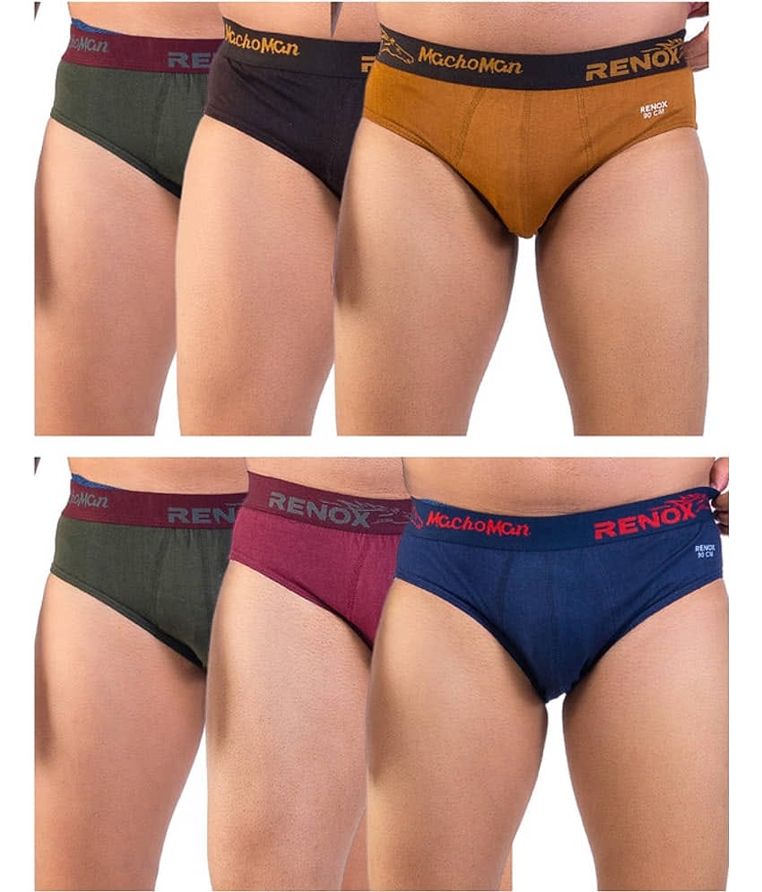 Renox Pack of 6 Cotton Briefs For Men's ( Multicolor1 )