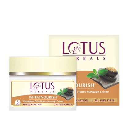 Lotus Herbals Wheatnourish Wheatgerm Oil & Honey Massage Cream (50g)-50g